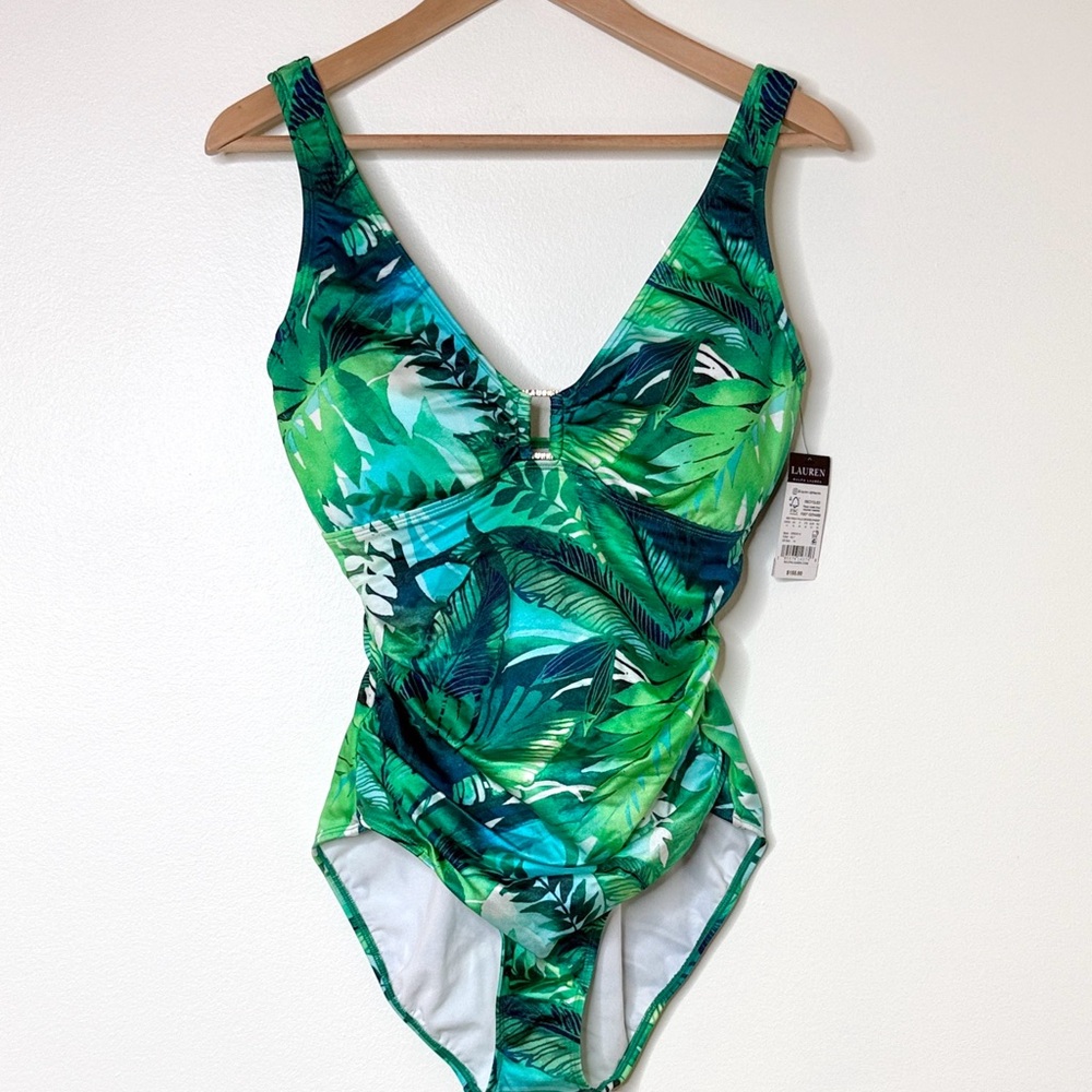 LAUREN RALPH LAUREN Cartago Palms Ring Over The Shoulder One-Piece Swimsuit - Picture 5 of 11